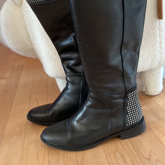 Black Leather winter boots, made in Italy, women EU size 37 US size 6, 6.5 - Picture 7 of 7